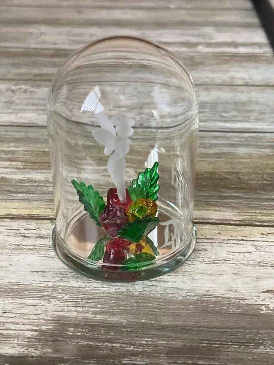 Disney Disneyland Tinker Bell Mini Glass 3" Dome Cloche Pre-owned w/No Box - Picture 4 of 7